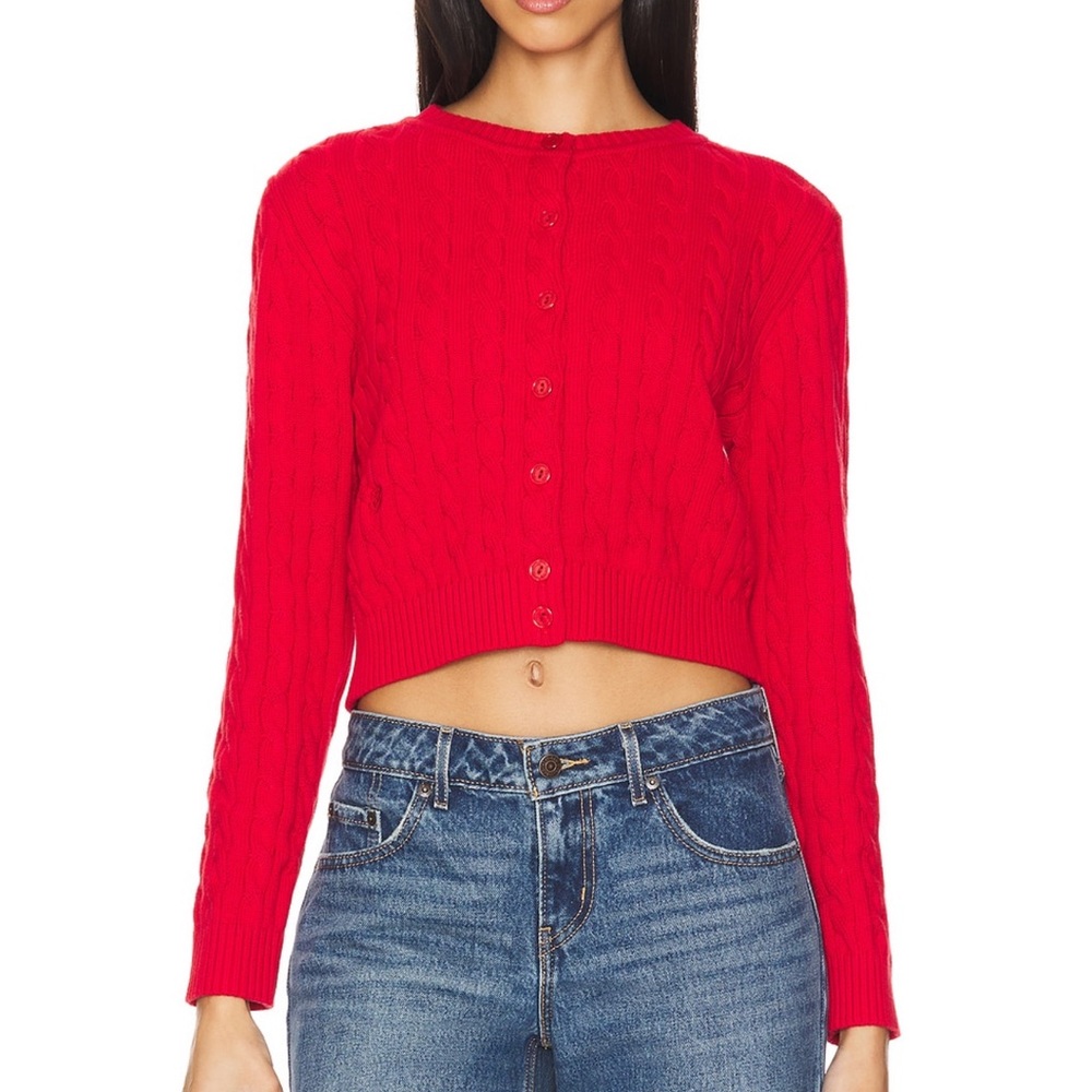 Frankie’s Bikinis Dudley Cable Knit Cardigan